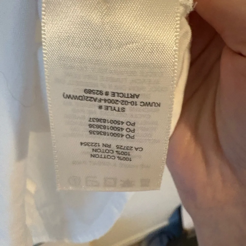 Aritzia Denim Forum 100% Cotton Jane short sleeve Oversized White button - Picture 5 of 6